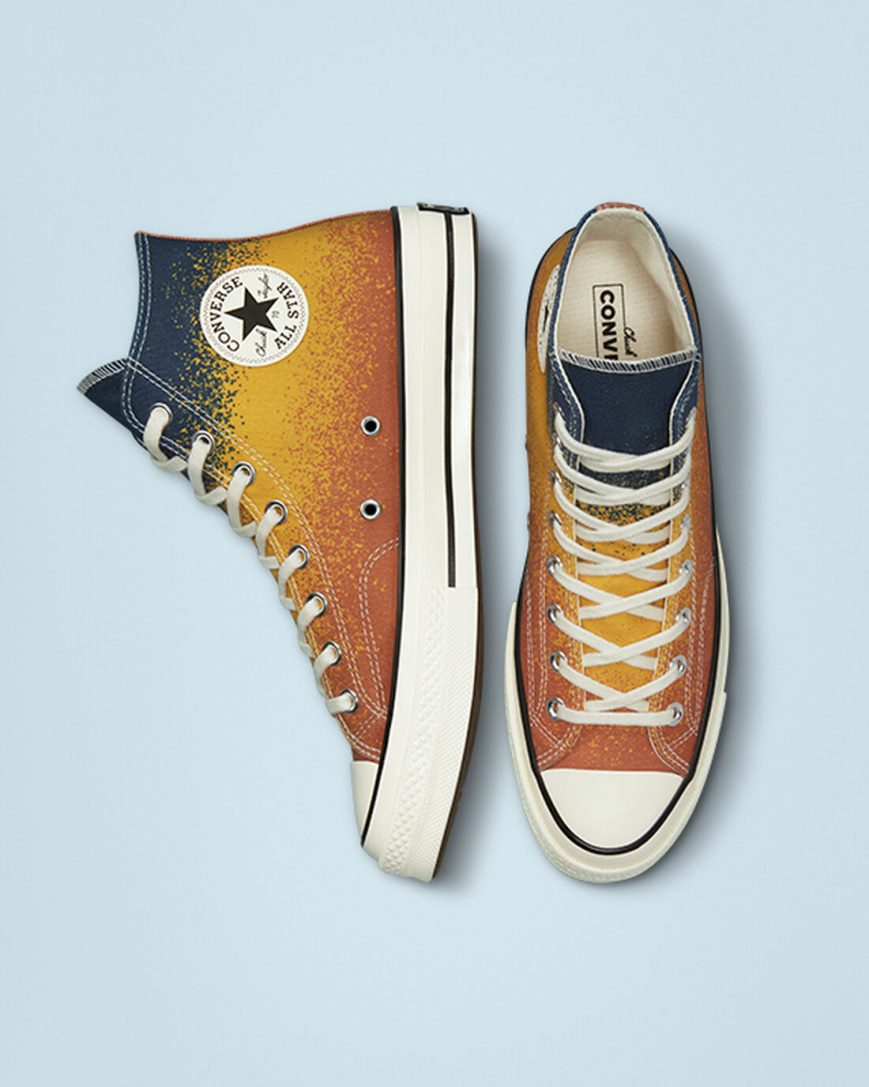 Dámské Boty Vysoké Converse Chuck 70 Scatter Dye Zlaté | CZ DSQY58